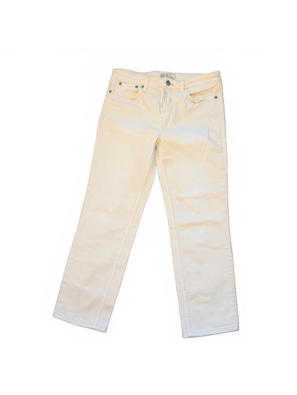 Free People Cream Straight Leg Jeans Size 28